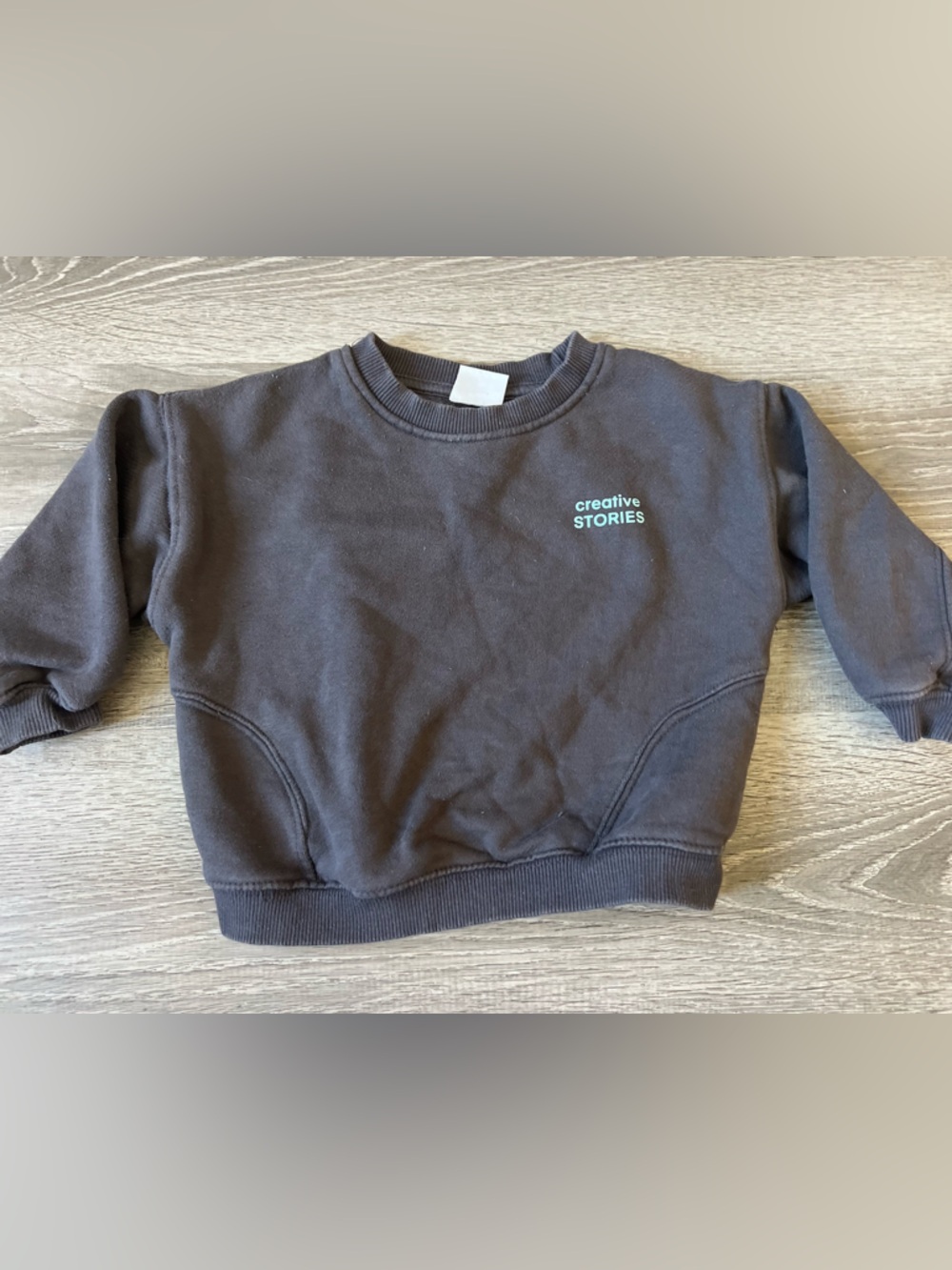 Zara Black Sweatshirt with Turquoise Text